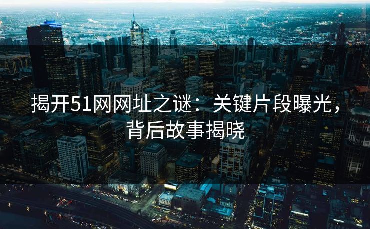 揭开51网网址之谜：关键片段曝光，背后故事揭晓